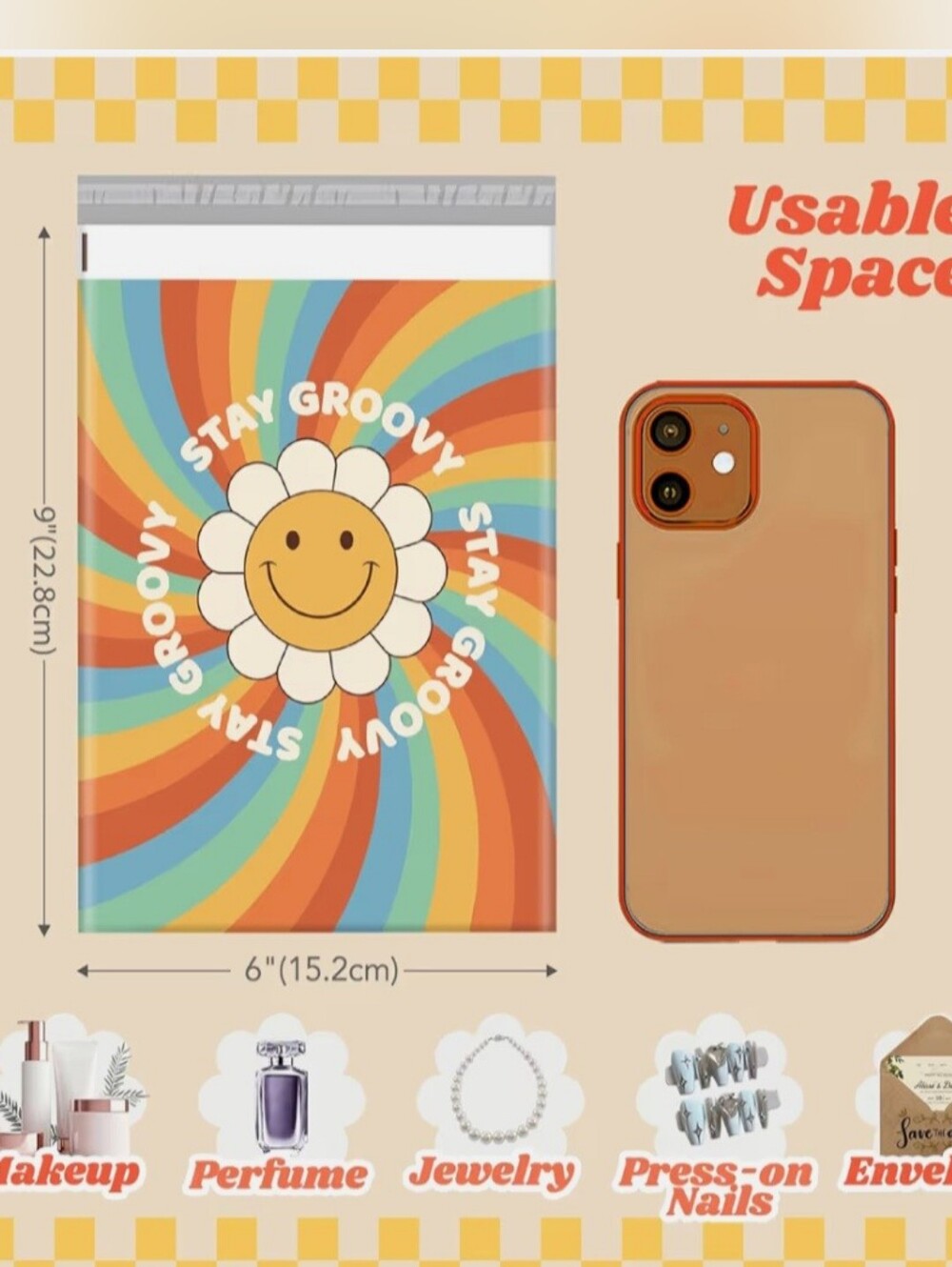 Stay Groovy Poly Mailers 6x9 - Picture 3 of 3